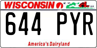 WI license plate 644PYR
