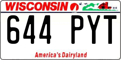 WI license plate 644PYT