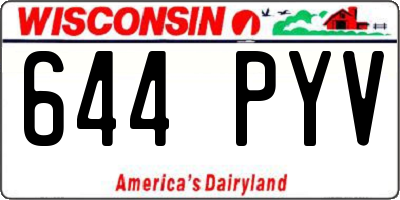 WI license plate 644PYV