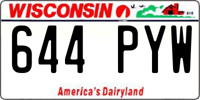 WI license plate 644PYW