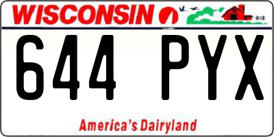 WI license plate 644PYX