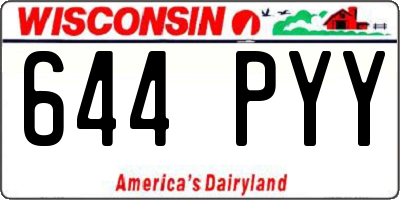 WI license plate 644PYY
