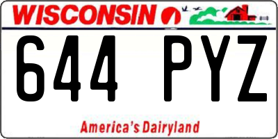WI license plate 644PYZ