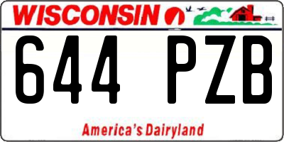 WI license plate 644PZB