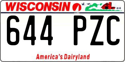WI license plate 644PZC