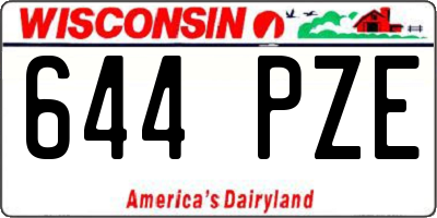 WI license plate 644PZE