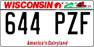 WI license plate 644PZF