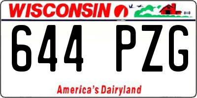 WI license plate 644PZG