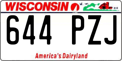 WI license plate 644PZJ