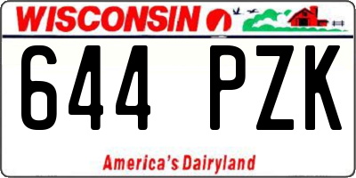 WI license plate 644PZK
