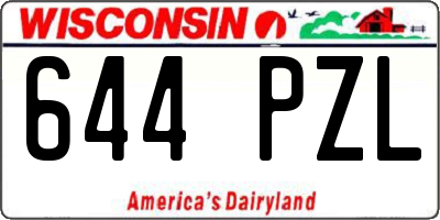 WI license plate 644PZL