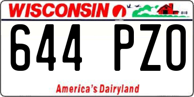 WI license plate 644PZO