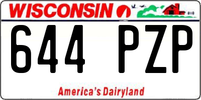 WI license plate 644PZP