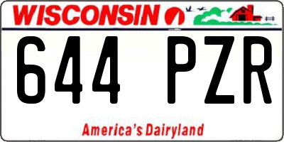 WI license plate 644PZR