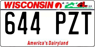 WI license plate 644PZT