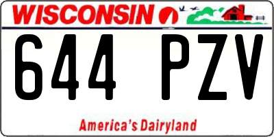 WI license plate 644PZV