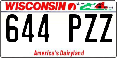 WI license plate 644PZZ