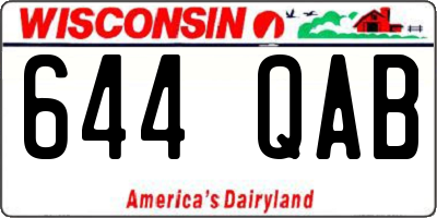 WI license plate 644QAB