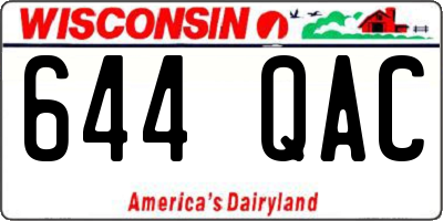 WI license plate 644QAC