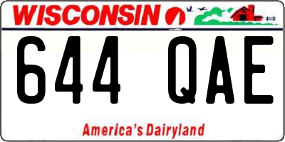 WI license plate 644QAE