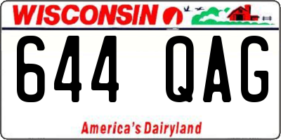 WI license plate 644QAG