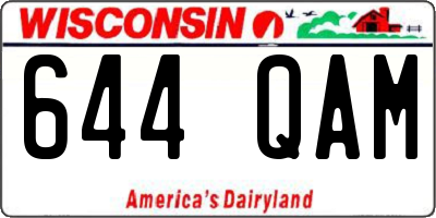 WI license plate 644QAM