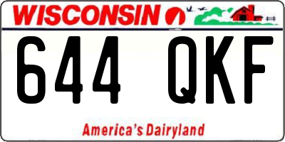 WI license plate 644QKF