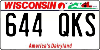 WI license plate 644QKS