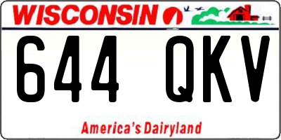 WI license plate 644QKV