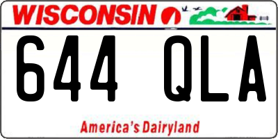 WI license plate 644QLA
