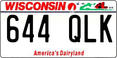 WI license plate 644QLK