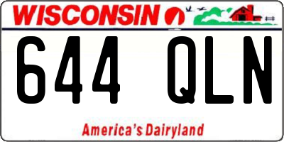 WI license plate 644QLN