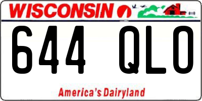 WI license plate 644QLO