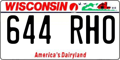 WI license plate 644RHO