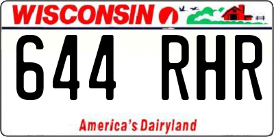 WI license plate 644RHR