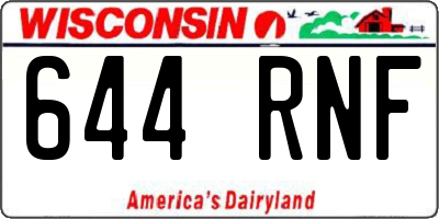 WI license plate 644RNF