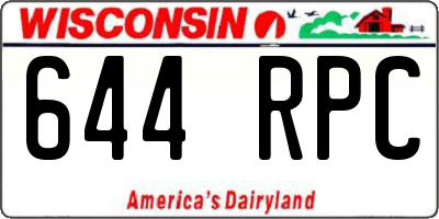 WI license plate 644RPC