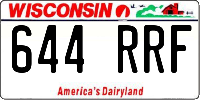 WI license plate 644RRF