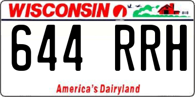 WI license plate 644RRH
