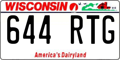WI license plate 644RTG