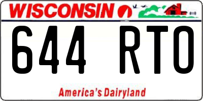WI license plate 644RTO