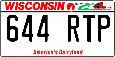 WI license plate 644RTP