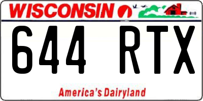 WI license plate 644RTX