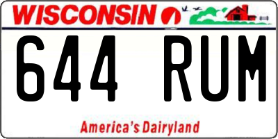 WI license plate 644RUM
