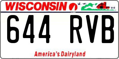 WI license plate 644RVB