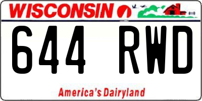 WI license plate 644RWD