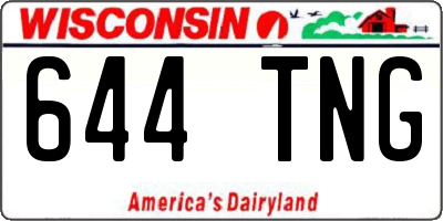 WI license plate 644TNG