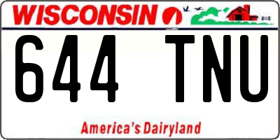 WI license plate 644TNU
