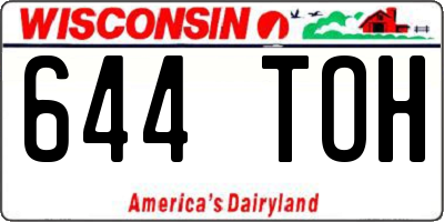 WI license plate 644TOH