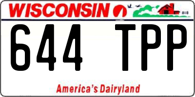 WI license plate 644TPP